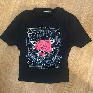 Tally Weijl Black Rose Baby Tee